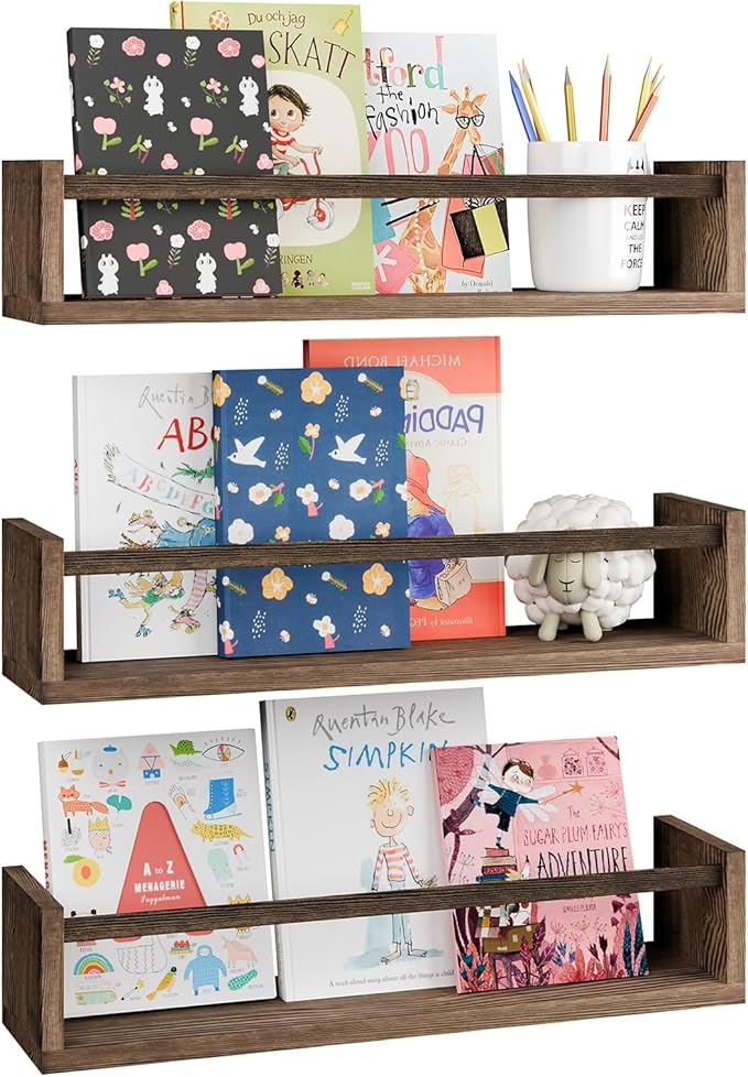 Fixwal Nursery Book Shelves, 16.5 Inch Floating Bookshelves by Fixwal
