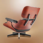 Top Black Grain Leather, Mid Century Chaise Lounge Chair and Ottoman, Modern - Image 9