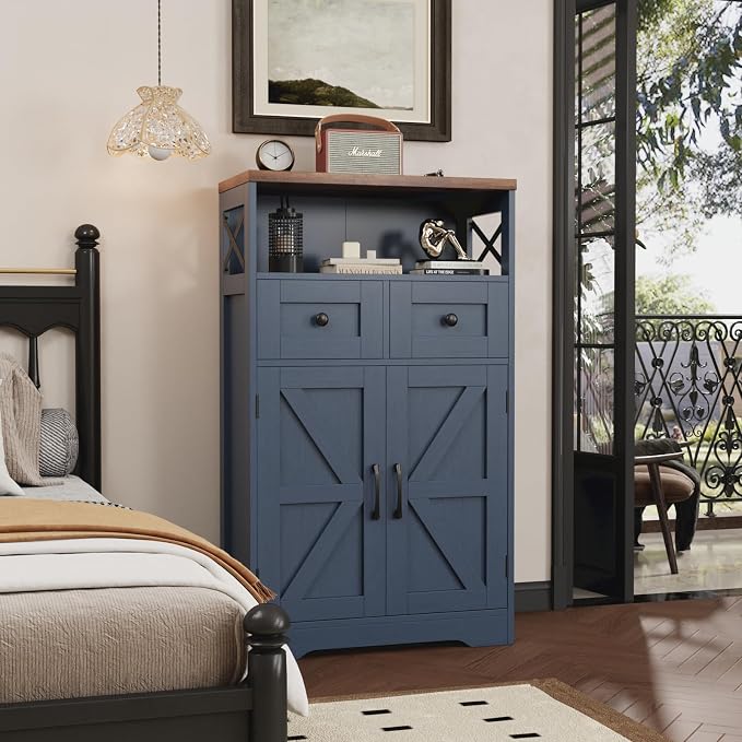 Befrases Farmhouse Blue Storage Cabinet - Image 8