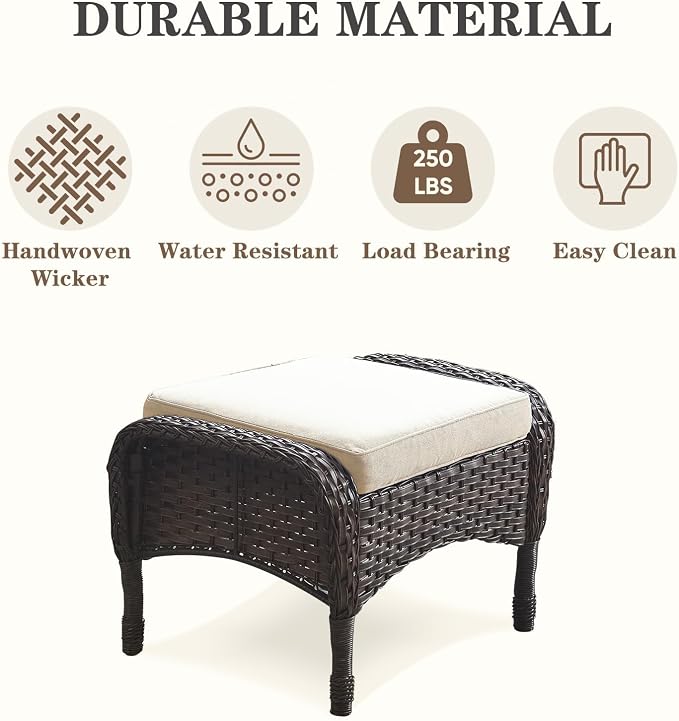Belord 6 Pieces Wicker Patio Conversation Sets - Image 6