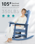 SERWALL Oversized Outdoor Rocking Chair Set of 4, All Weather Patio Rocking - Image 8