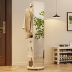 WoodsWhisper Full Length Mirror Coat Rack Solid Wood Floor Mirror 66"x12" Full by Unknown
