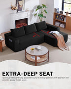 97" Cloud Sectional Couch, Modern Modular Sectional Sofa - Image 5