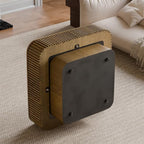 Square Coffee Table for Living Room, Fluted Drum Accent Tea Center Table - Image 6