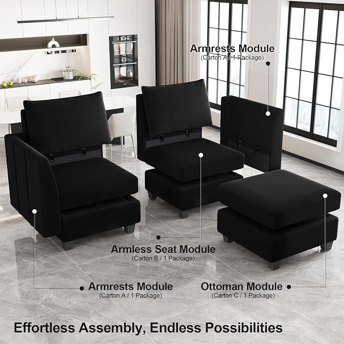 Belffin Oversized Modular Sectional Couch Sleeper Sofa - Image 4