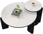 GDFStudio Round Nesting Coffee Table Set of 2, Modern Wooden Accent Side Table - Image 7