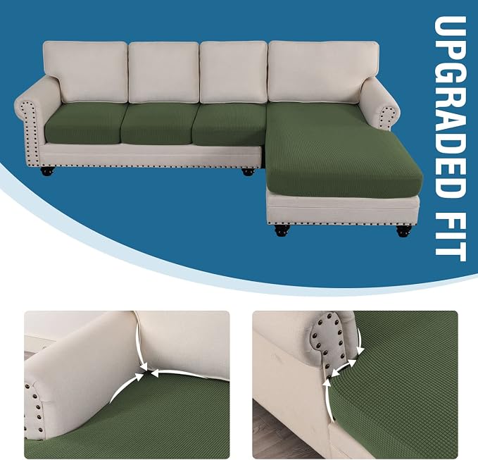 H.VERSAILTEX Sectional Couch Covers 4 Pieces Sofa Seat Cushion Covers L Shape - Image 7