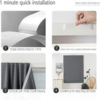 Blackout Curtains with Self Adhesive Tape No Rod No Drill Easy Install Window - Image 3