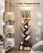 Evermagin Tree Bookshelf with Light, 6 Tier Small Bookcase, Narrow Floor - Image 4