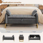 End of Bed Storage Bench, Storage Ottoman Bench - Image 5
