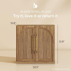BELLEZE 3 Tier Bookshelf with Double-Arc Door - Image 2