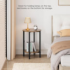 Vagusicc Side Table, Small Round End Table, 2 Tier Small Couch Side Tables - Image 8