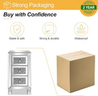 VINGLI 3-Drawer Mirrored Nightstand Bedside Table Glass Accent End Table - Image 5