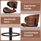 YaFiti Bar Stools Set of 4, Modern Pu Leather Swivel Adjustable Bar Stool - Image 4