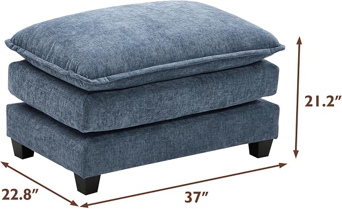 Ihanherry Ottoman for Modular Sectional Cloud Sofa, Chenille Deep Seat Couch - Image 2