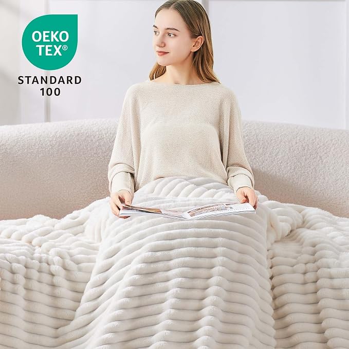 BEDELITE Ribbed Fleece Throw Blanket - Image 3