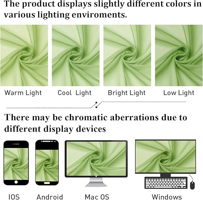 Lime Sheer Curtains 96 Inches Long 2 Panels, Dual Rod Pockets Living Room Decor - Image 4