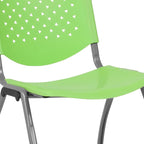 Flash Furniture HERCULES -5 Pack 880 lb. Capacity Green Plastic Stack Chair | - Image 12