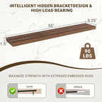 Acovy 55 Inch Floating Shelves, Wooden Shelves - Image 3