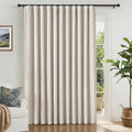 INOVADAY Linen Textured 100% Blackout Sliding Door Curtains 102x84 Beige | 1 by INOVADAY