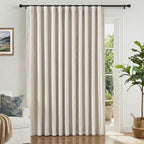 INOVADAY Linen Textured 100% Blackout Sliding Door Curtains 102x84 Beige | 1 by INOVADAY
