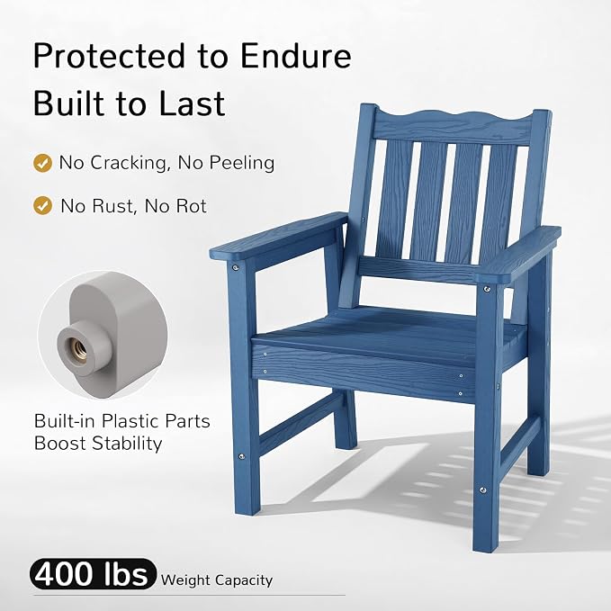 Stoog All-Weather Patio Chairs Set of 2, Heavy Duty Outdoor Chairs - Image 4