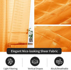 SpaceDresser Check Sheer Curtains 45 Inches Long - Image 4