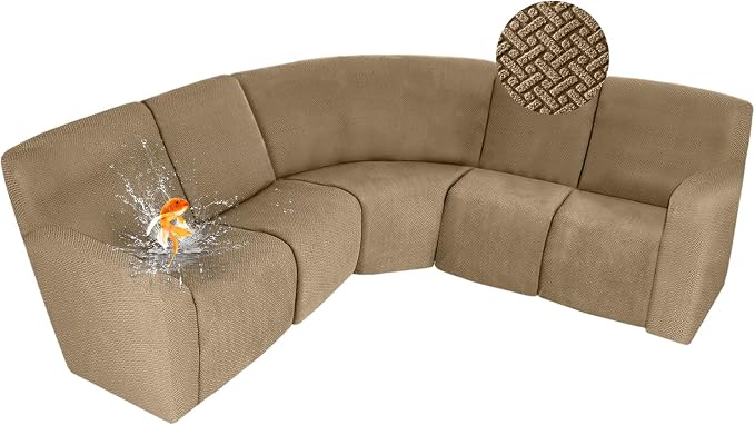 ALIECOM 100% Waterproof Recliner Sectional Couch Covers L Shape Stretch Corner by ALIECOM