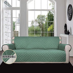Easy-Going Reversible Couch Cover, 4 Seater Sofa, XX-Large Sofa, Cyan/Ivory | - Image 2