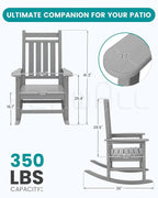 SERWALL Oversized Outdoor Rocking Chair Set of 2, HDPE Rocker - Image 3