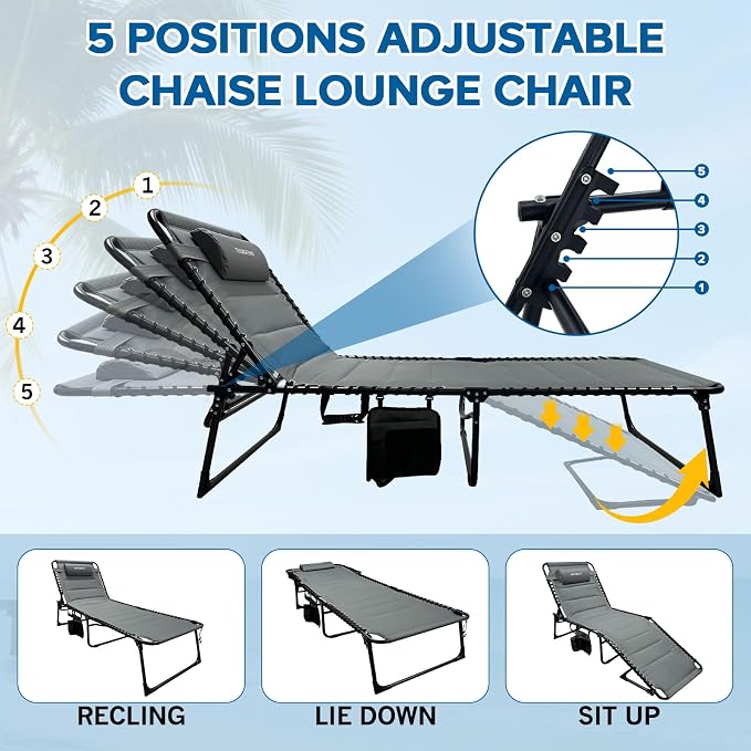 Outdoor Folding Lounge Chair - Image 4