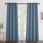 NICETOWN Smoky Blue Curtains 84 inch Length 2 Panels, Grommet Thermal Insulated by NICETOWN