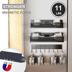 Aufworld Magnetic Spice Rack for Refrigerator, 3 Pack Magnetic Shelf, Moveable - Image 3