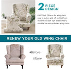 KRFOONN Wingback Chair Covers Slipcovers 2 Piece Stretch Wing Chair Covers - Image 3