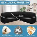 HDCAXKJ Corner Sectional Couch Covers Velvet Stretch L Shape Sofa Cover Soft - Image 5