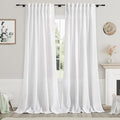 Extra Long White Curtain 102 inches Long 2 Panels Set by Nanspring