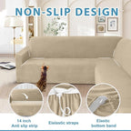 HDCAXKJ Corner Sectional Couch Covers Velvet Stretch L Shape Sofa Cover Soft - Image 4