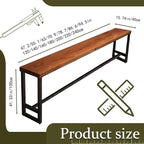 Bar Height Table Long Bar Table Solid Wood Farmhouse Bar Table Industrial Long - Image 2