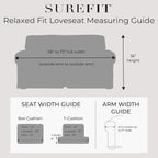 SureFit Cotton Duck Loveseat Box Cushion One Piece Slipcover, Furniture Cover - Image 3