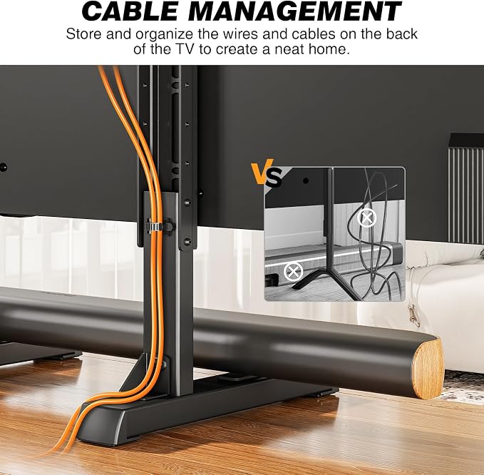 Universal TV Stand Mount for 24-80 inch Flat or Curved TVs, Height Adjustable - Image 8