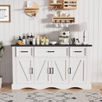 56" Modern Farmhouse Sideboard Buffet Cabinet - Image 7
