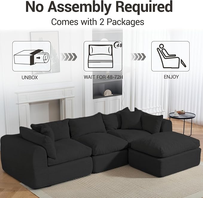 Modular Cloud Couch Sectional, Boneless Sofa - Image 7