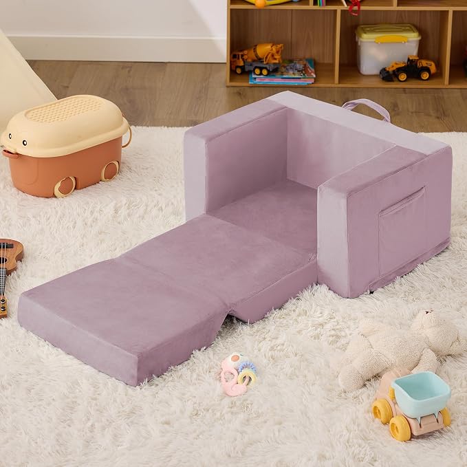 Kids Couch, 2-in-1 Toddler Chair Comfy 1-3 Years, Convertible Kids Chair - Image 7