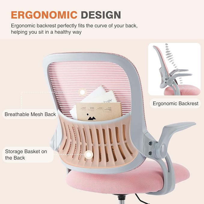 Sweetcrispy Home Office Computer Desk Chair, Ergonomic Mid-Back Mesh Rolling - Image 3