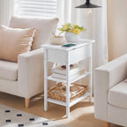 HOOBRO End Table with Charging Station, Narrow Side Table, Flip Top Nightstand - Image 2