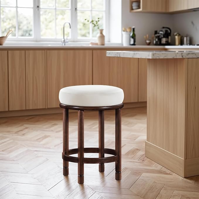 Meridian Furniture 978Cream-C Monette Collection Art Deco Counter Stool - Image 2