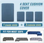 H.VERSAILTEX Sectional Couch Covers 4 Pieces Sofa Seat Cushion Covers L Shape - Image 8