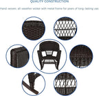 Jeco 3 Piece Rocker Wicker Chair Set - Image 7