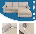 H.VERSAILTEX Sectional Couch Covers 3 Pieces Sofa Seat Cushion Covers L Shape - Image 7