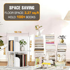 RUNSUNSPRI 2 Tier Rotating Bookshelf Tower Spinning Bookshelf Revolving - Image 2